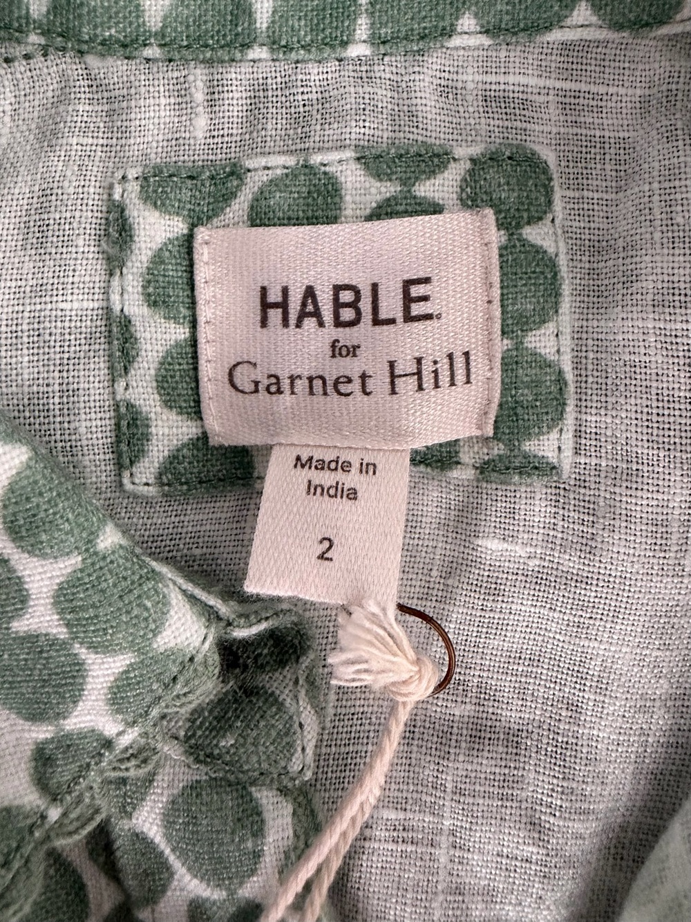 Garnet Hill Hable Linen Midi Dress Women’s Size 2 NWT Ivy Beads Sage Green - Picture 4 of 10